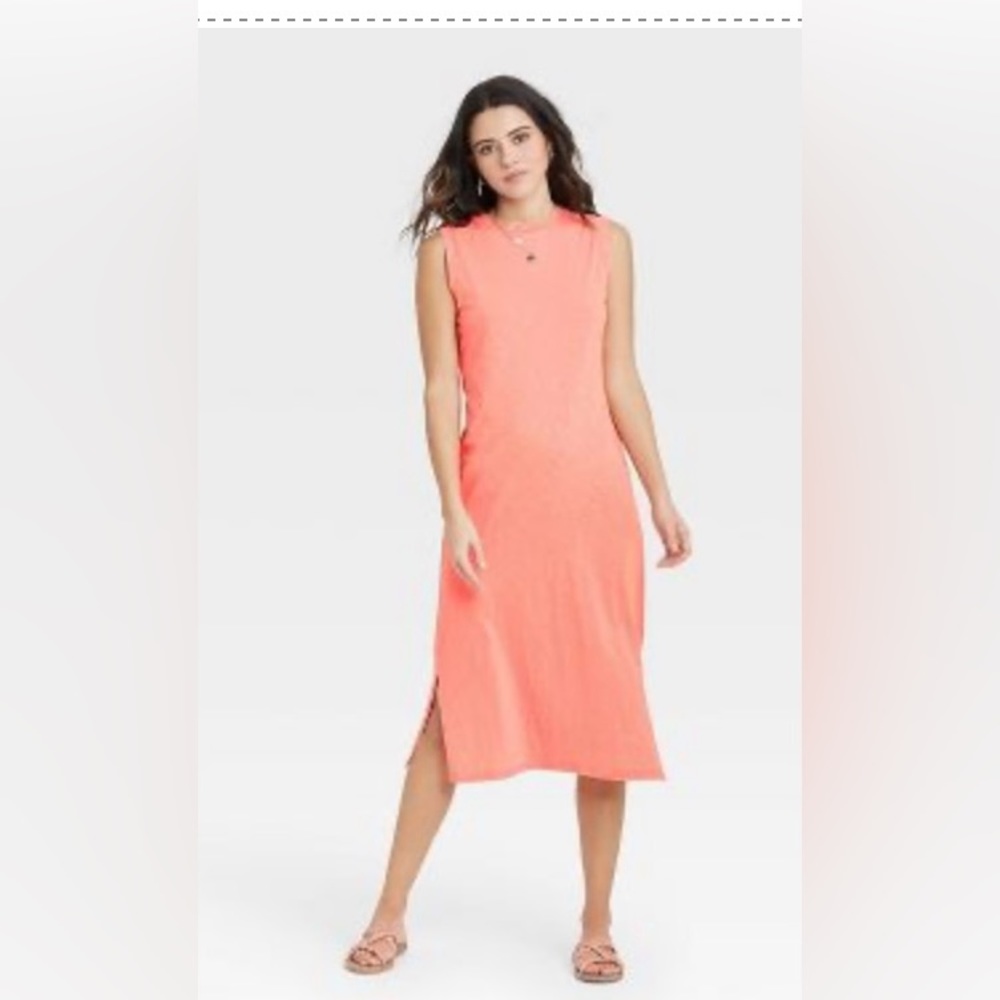 Universal Thread Women Ruffle
Sleeveless Coral Midi Dress Size S, M, XL NWT